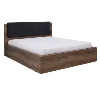 DEWO VI łóżko podwójne 160 x 200 z pojemnikiem dąb monastery / czarny połysk
